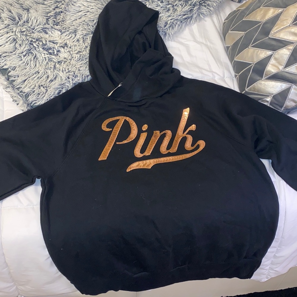 new Pink sequin hoodie